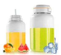 Máquina de zumo de frutas, máquina de helado con recipiente de mezcla de 1,2 litros, batidora de batería integrada con 10 cuchillas, batidora con función rompehielos, portátil para uso al aire libre