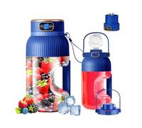 Máquina de zumo de frutas, máquina de helado con recipiente de mezcla de 1,2 litros, batidora de batería integrada con 10 cuchillas, batidora con función rompehielos, portátil para uso al aire libre