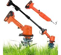 Máquina deshierbe microcultivador mano mini azada excavación,for granja | Azada de jardín de mano 2 en 1 y rotavator eléctrico con 2 x 1500 mah, ancho de labranza de 10 cm