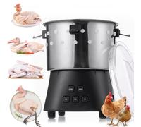 Máquina desplumadora de pollo, de acero inoxidable, automática, con temporizador, para 3-5 pollos, patos, pavos y codornices, ideal para agricultura y mataderos