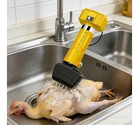 Máquina desplumadora de pollos eléctrica de mano, acero inoxidable, espacio ajustable, resistente al agua, diseñada for quitar rápidamente las plumas del tallo, for patos, pavos y gansos