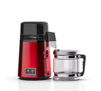 máquina destiladora de agua, Destilador De Agua 750W Y 4L, Máquina Pura Destilada Para El Hogar, Filtro Purificador Destilación Acero Inoxidable(Red)