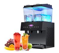 Máquina dispensadora de bebidas comercial, máquina de jugo frío caliente de doble cilindro de 26 litros, máquina de jugo de té frío de autoservicio con controlador de termostato, para fiesta de