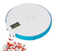 Máquina dispensadora de píldoras - Temporizador de medicación automático Pantalla Digital Portable Tablet Holder Spacious Seven-Day Compartment System Multi-Alarm Daily Reminder Support Elderly