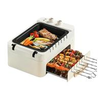 Máquina eléctrica 3 en 1 for barbacoa y Kebab, máquina de pinchos giratoria automática for el hogar, horno parrilla for sin humo for interiores Fácil de limpiar