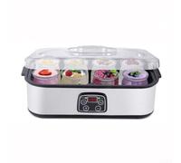 Máquina eléctrica automática para hacer yogur con capacidad de 1,6 L para fermentación de queso suave griego natto de acero inoxidable negro (regulación europea)