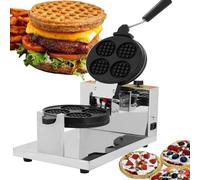 Máquina eléctrica comercial for hacer 4 gofres belgas redondos mini gofres rellenos de pizza y hamburguesas for panaderías restaurantes y bares(220V)