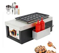 Máquina Eléctrica Comercial para Hacer Takoyaki, Bandeja para Takoyaki de 28 Agujeros con Herramientas, Placas Antiadherentes, Acero Inoxidable, Control de Temperatura de 50-300 ℃