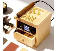 Máquina Eléctrica De Acabado Y Sellado De Bordes Para Cuero, Máquina Plegadora De Bordes Por Calor Con 14 Puntas 80-480 ℃ Para Marcar, Ranurar, Prensar Y Sellar Bordesd En Caliente(Singlemachine)