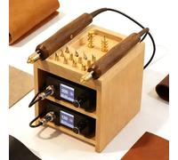 Máquina Eléctrica De Acabado Y Sellado De Bordes Para Cuero, Máquina Plegadora De Bordes Por Calor Con 14 Puntas 80-480 ℃ Para Marcar, Ranurar, Prensar Y Sellar Bordesd En Caliente(Dualmachine)