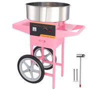 Máquina eléctrica de algodón de azúcar SucceBuy con carrito, fabricante de hilo dental comercial de 1000W con tazón de acero inoxidable, cuchara y cajón para azúcar Pink with Cart