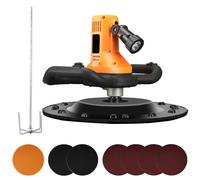 Máquina eléctrica de alisado de pared, 1680 W de alta potencia con luz LED y varilla mezcladora, 6 velocidades ajustables para pulido y enlucido de mortero de cemento de hormigón