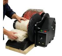 Máquina eléctrica de cardado de fibra de lana for bloques de arte de bricolaje,fieltro y procesamiento de mechas de vellón,cardadora de tambor eléctrico for cardado de lana, mezcla y hilado rápidos