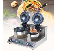 Máquina Eléctrica De Hamburguesas, Máquina Comercial para Hacer Gofres para Hamburguesas, Máquina para Hacer Gofres Eléctrica De Acero Inoxidable De 1300 W, Control De Temperatura De 50-300 ℃, para