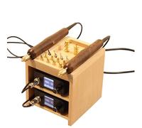 Máquina eléctrica de planchado de bordes de cuero y creaser de calor con control inteligente de temperatura para un corte preciso de cuero, incluye caja de almacenamiento de madera