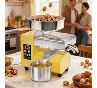 Máquina eléctrica de prensa de aceite de 1100 W - Expulsor frío/caliente, calentamiento de temperatura de 6 minutos, 98.5% de rendimiento de aceite para cacahuetes, sésamo, nueces, aceitunas, soja