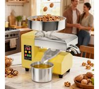Máquina eléctrica de prensa de aceite, extractor de aceite de 1100 W para el hogar, fabricación de aceite sin esfuerzo para cacahuetes, sésamo, nueces, aceitunas, soja, expulsor de aceite frío y