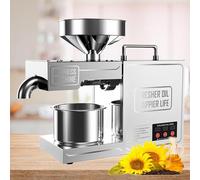 Máquina eléctrica de prensa de aceite para nueces y semillas, extractor automático de aceite frío/caliente de 820 W para perilla, canola, aceites de sésamo, uso industrial, 576 toallitas en total