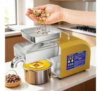 Máquina eléctrica de prensado de aceite, doble prensa fría y caliente para uso doméstico y comercial, temperatura ajustable, ideal para extracción de aceite en pequeños talleres