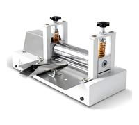Máquina eléctrica de tiras de cuero, rodillo de cinturón de 28 W con velocidad de 50 m/min, presión ajustable para plegado de bordes de cuero y forros de ropa, grosor máximo 1 mm
