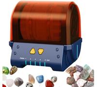 Máquina eléctrica de vaso de roca, kit de pulido de piedra con cubierta de partición, barril de pulido de pegamento y temporizador de 5 días, para cristales y piedras preciosas