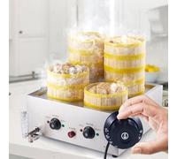 Máquina eléctrica for hacer bollos al vapor con cuatro orificios, vaporizador for bollos de pan for alimentos comerciales, temperatura de 30-110 ℃, alarma de ebullición en seco, for tienda en casa