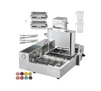 Máquina eléctrica for hacer gofres y rosquillas, freidora de sándwich crepé completamente automática, aparato cocina comercial, 1/2/4/6 filas Para principiantes bricolaje(5.5L 2000W,1)