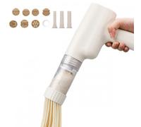Máquina eléctrica inalámbrica para hacer pasta, 8 en 1, prensa de fideos portátil con cortador de masa y 8 moldes compatibles con ramen case