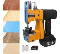 Máquina eléctrica para cerrar bolsas de coser, máquina de coser portátil con batería de litio, longitud de puntada ajustable, calibre ajustable de 7 a 10 mm, para saco/tejido/arroz/piel de serpiente