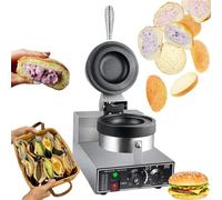 Máquina eléctrica para hacer hamburguesas, waflera y helado, prensa para panini antiadherente de un solo cabezal comercial de 1200 W, máquina para hacer hamburguesas y helados.