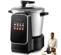 Máquina eléctrica para hacer ñame machacado, procesador de alimentos automático para tragar 6L 900W con pantalla táctil LED, máquina Fufu de acero inoxidable para sémola Amala Banku Ugali, mantiene