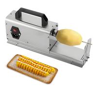 Máquina eléctrica para hacer papas fritas en torre, 3 en 1, cortadora de papas Tornado eléctrica en espiral de acero inoxidable, para cortar verduras, papas, zanahorias y manzanas, 40 W.