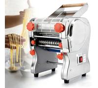 Máquina eléctrica para hacer pasta de 550 W, rodillo de masa de acero inoxidable 304 con cubierta de seguridad, cortador automático de fideos para hacer dumplings caseros y espaguetis frescos, motor