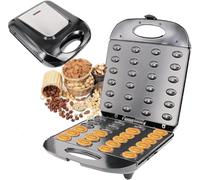 Máquina eléctrica para hacer pasteles de nueces de 1400 W, con revestimiento antiadherente, para galletas de nueces, calentamiento por ambos lados, ideal para la cocina y la repostería.