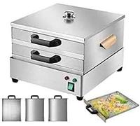 Máquina eléctrica para hacer rollos de fideos de arroz, vaporizador de acero inoxidable de 2 niveles con 3 bandejas antiadherentes para diversión y rollos de fideos