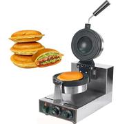 MáQuina EléCtrica Para Helados Y Hamburguesas De 1300 W/2600 W Para Hornear Gofres Comercialmente, Temperatura Ajustable De 50 A 300 °C, Uso DoméStico Y Comercial(Single)