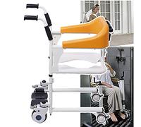 Máquina Elevadora De Pacientes En Silla De Ruedas, Sillas Con Cómoda De Ducha, Con Asiento Acolchado, Carga 120 Kg, Para Enfermería A Ancianos, Paciente,Blue