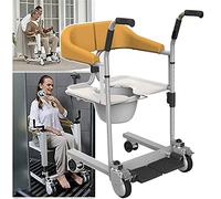 Máquina Elevadora De Pacientes En Silla De Ruedas, Sillas Con Cómoda De Ducha, Con Asiento Acolchado, Carga 120 Kg, Para Enfermería A Ancianos, Paciente,Blue