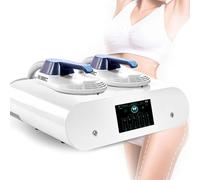 Máquina EMS escultora portátil de alta intensidad, 2800W Estimulador Muscular Con Radiofrecuencia con dos manillas, eficaz para quemar grasa, levantar glúteos y fortalecer todo el cuerpo WithoutRF