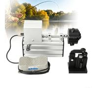 Máquina enrolladora eléctrica para cañas de Pescar, envolvedora de cañas de Velocidad Variable con Mandril de 3 mordazas y Pedal, Soporte Ajustable para reparación de cañas y Recubrimiento