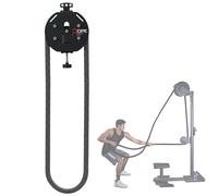 Máquina Entrenadora de Resistencia con Polea, Tirador de Cuerda para Fitness, Cuerda de Nylon en Bucle Cerrado de 4m, Máquina para Escalada con Resistencia Ajustable para Gimnasio en Casa Black