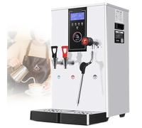 Máquina Espumadora De Leche Comercial Multifunción,Incluye Vaporizador Y Dispensador De Agua Caliente,3000w,20l Capacidad, Bares Y Tiendas De Bubble Tea White