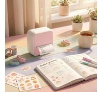 Máquina etiquetadora con cinta - Mini impresora de etiquetas con Bluetooth para organización de oficina en casa, etiquetas impermeables anchas, máquina térmica portátil (rosa)