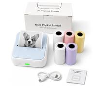 Máquina etiquetadora con cinta - Mini impresora de etiquetas con Bluetooth para organización de oficina en casa, etiquetas impermeables anchas, fabricante de calcomanías térmicas portátil (azul)