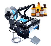 Máquina etiquetadora de Botellas Redondas Comercial eléctrica semiautomática con Pedal, Panel de Control Inteligente 30-40 Piezas/min for Botellas de Vidrio y plástico