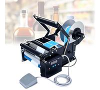 Máquina etiquetadora de Botellas Redondas eléctrica semiautomática con Control de Pedal, aplicador de Etiquetas 30 Veces/min, Altura máxima de Etiqueta de 155 mm for Botellas de Vidrio y plástico