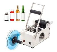 Máquina etiquetadora de botellas redondas semiautomática, aplicador de etiquetas de botellas 20-40PCS/min, etiquetadora de botellas for diámetro de 12-90 mm, máquina empacadora de impresora de etiquet