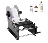 Máquina etiquetadora manual, aplicador de manivela para botellas, 15-20 piezas por minuto, ajustable para varios tamaños de etiquetas