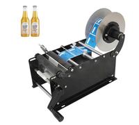 Máquina etiquetadora manual con aplicador de etiquetas for botellas redondas, máquina etiquetadora semiautomática de etiquetas adhesivas for botellas, 20-40 piezas/min, ancho 10-110 mm,largo 10-300 mm