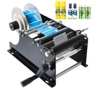 Máquina etiquetadora manual de botellas redondas, aplicador de etiquetas de 30 veces/minuto para botellas redondas de vidrio, máquina de embalaje de etiquetas eficiente